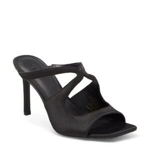 Nordstrom Rack Heeled Slide Sandal 5.5 Stiletto Wedding Party Event Chic Black